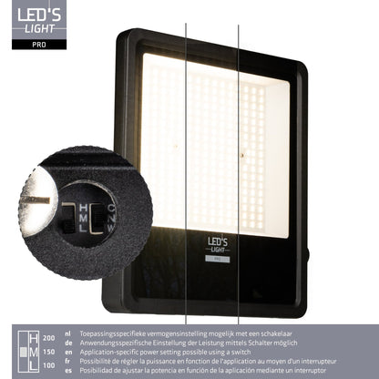 LED's Light Pro Premium Schijnwerper 25500 - 6 lichtstanden - Water en roestbestendig - 200W