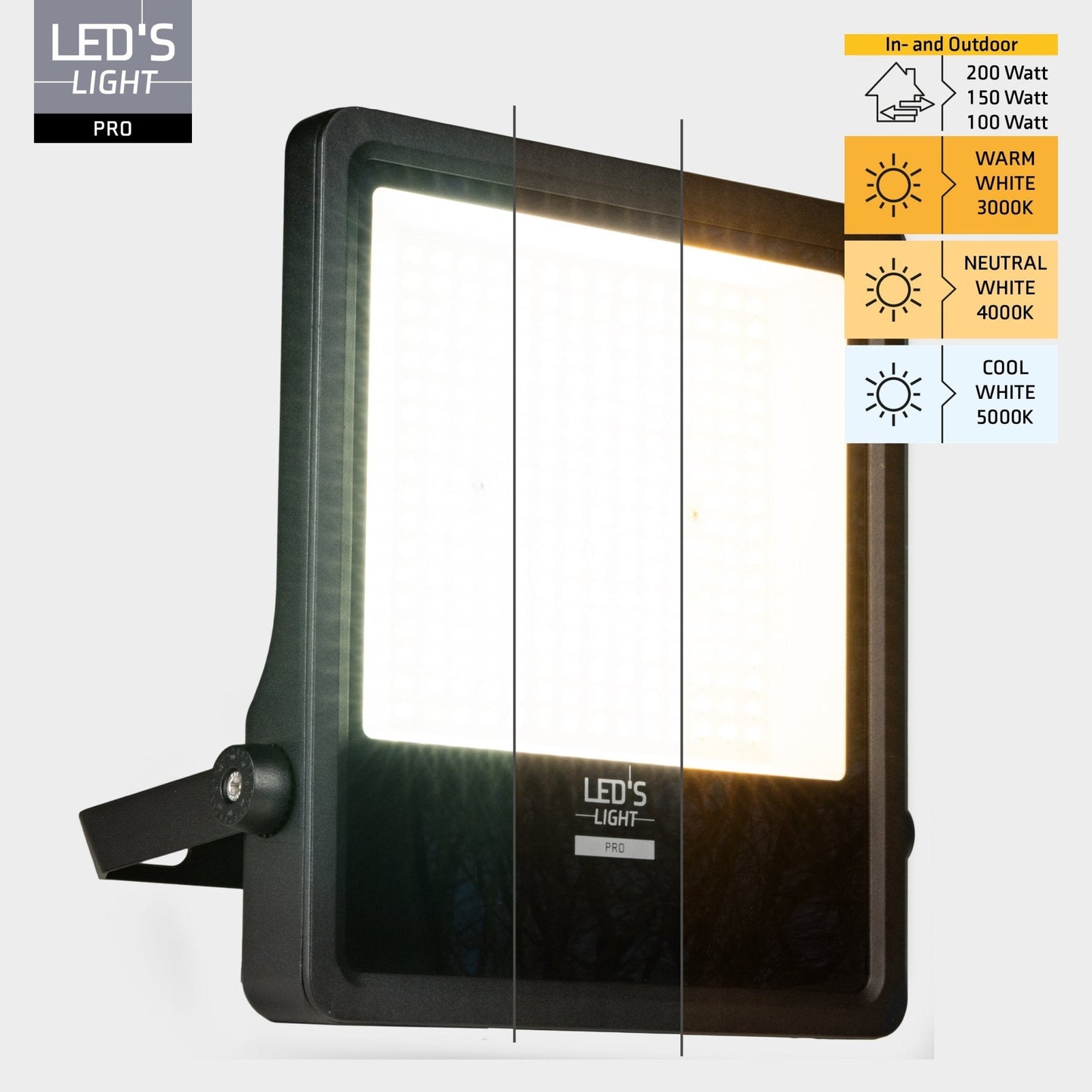 LED's Light Pro Premium Schijnwerper 25500 - 6 lichtstanden - Water en roestbestendig - 200W