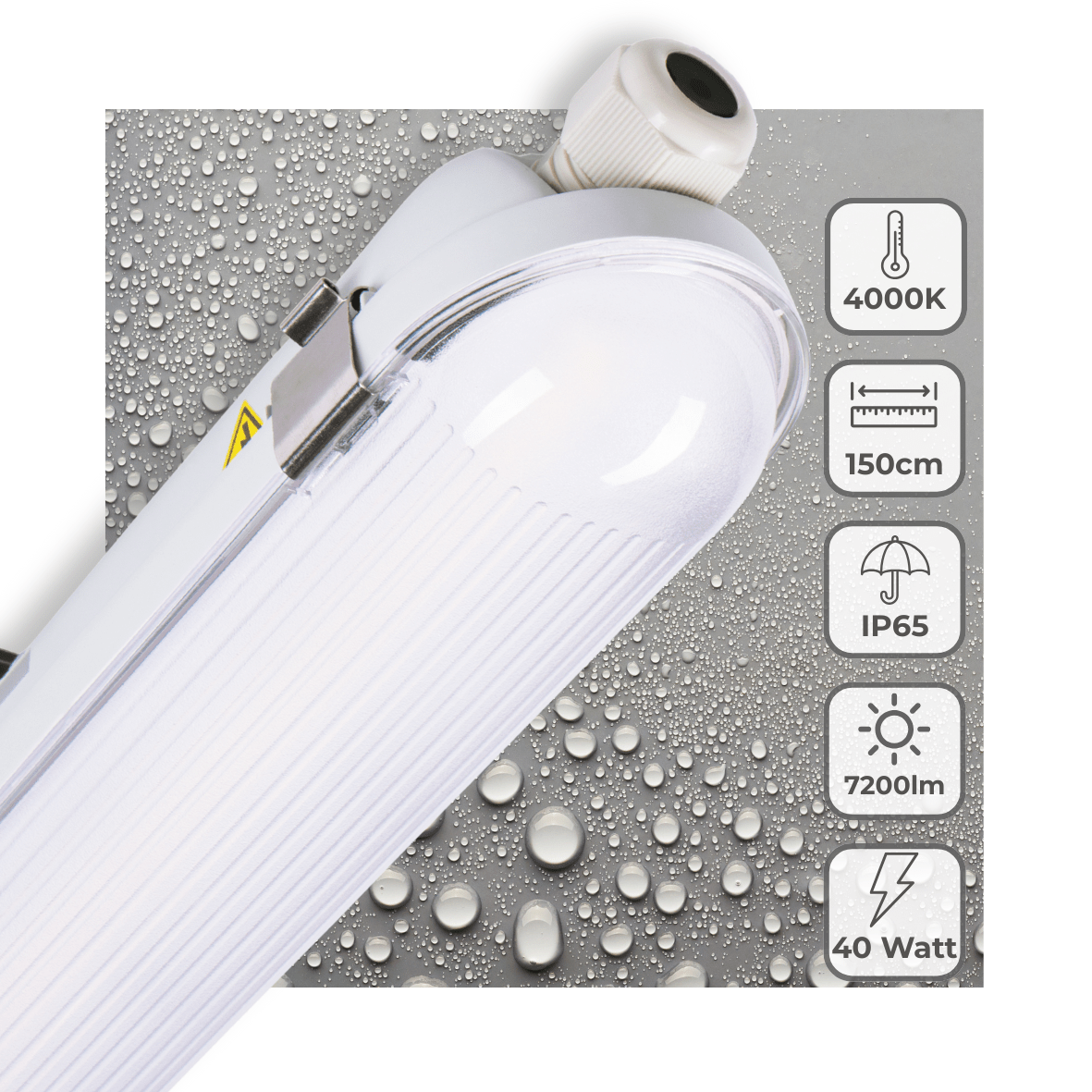 Comnox - Philips LED's Light Pro Koppelbare TL armatuur - Robuuste Industriële Verlichting - 150 cm