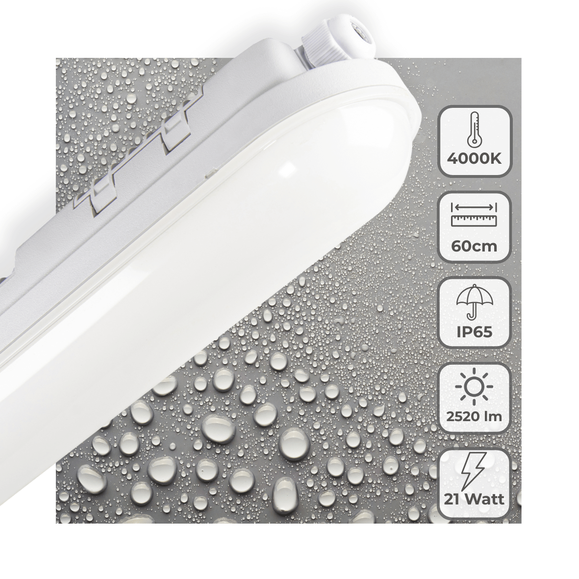LED's Light Pro TL armatuur 60 cm – Geschikt voor binnen en buiten – 2500 lumen – IP65 waterdicht