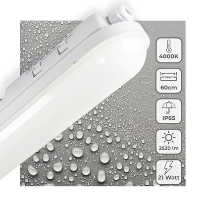 Comnox - LED's Light Pro TL armatuur 60 cm – Hoog licht, laag verbruik – 2500 lumen – 19W – IP65 – Waterdicht – Binnen & Buiten – wit