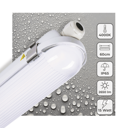 LED's Light Pro TL Armatuur Strip 60 cm - Energielabel B - IP65 waterdicht - 2650 lm