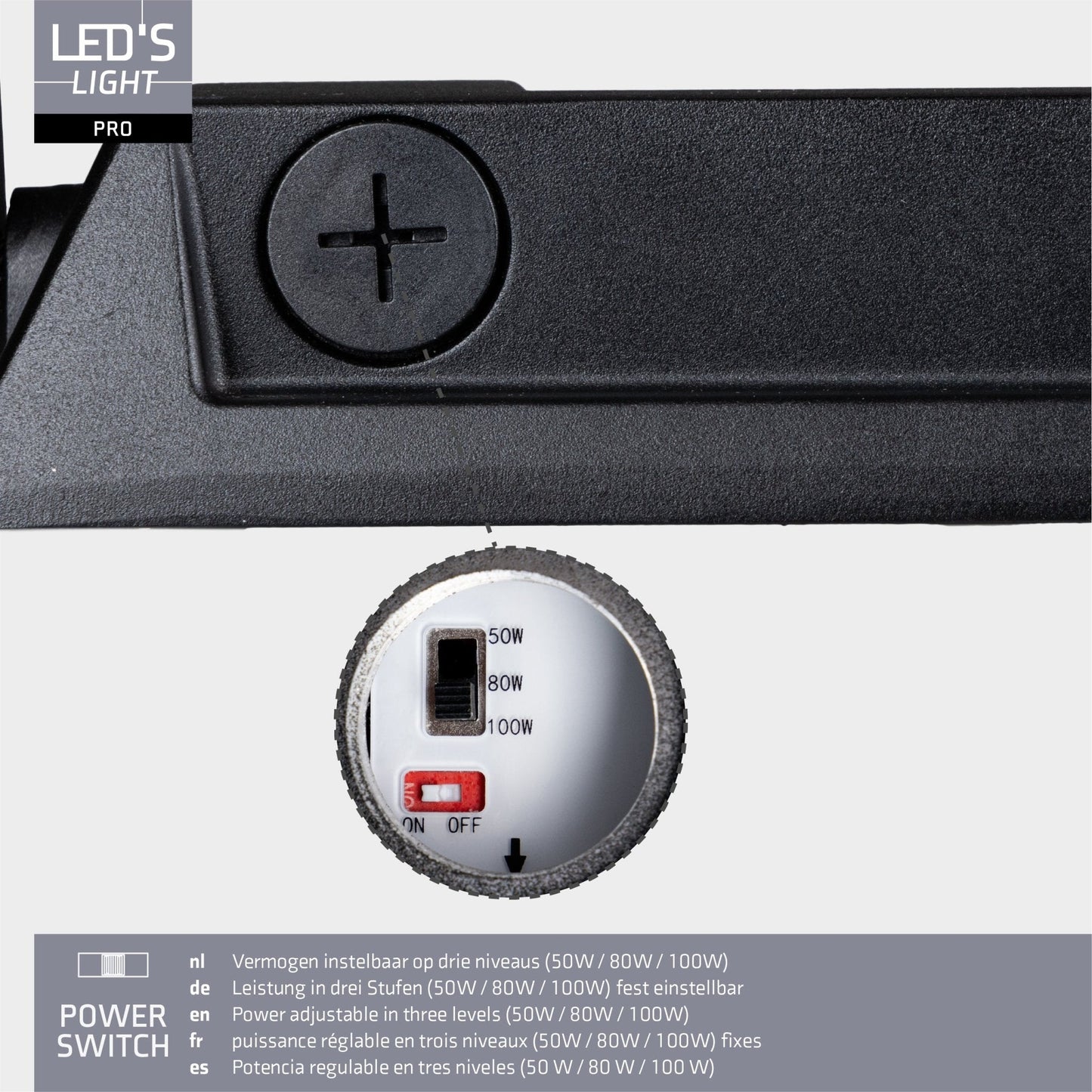LED's Light Professionele LED Schijnwerper 18500 - 3 lichtstanden - Waterdicht - 100 watt - Daglichtsensor