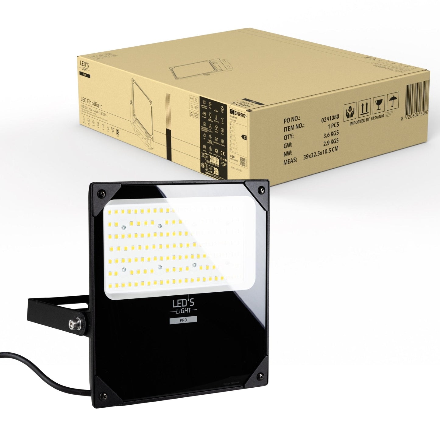 LED's Light Professionele LED Schijnwerper 18500 - 3 lichtstanden - Waterdicht - 100 watt - Daglichtsensor