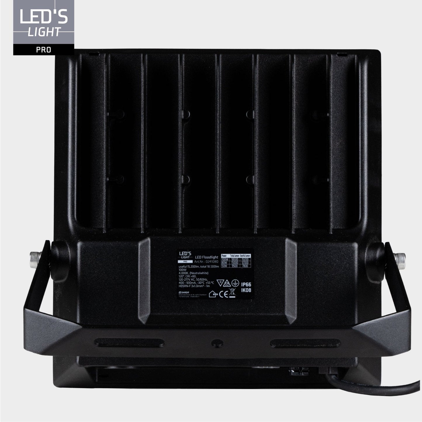 LED's Light Professionele LED Schijnwerper 18500 - 3 lichtstanden - Waterdicht - 100 watt - Daglichtsensor