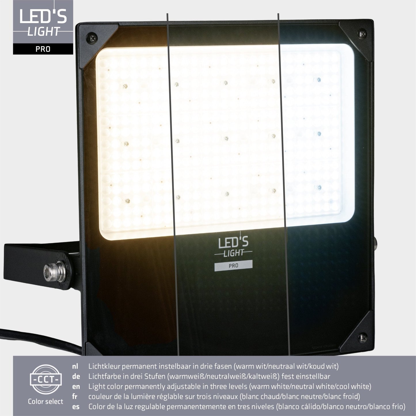 Comnox - LED's Light pro Professionele Schijnwerper 28000 - Krachtig helder licht voor elke ruimte - Flexibel vermogen met Powerselector - 26.500 lumen - IP66 waterdicht - 34 x 39 x 6 cm