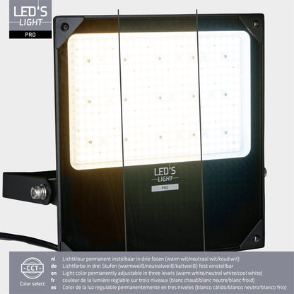 Comnox - LED's Light pro Professionele Schijnwerper 28000 - Krachtig helder licht voor elke ruimte - Flexibel vermogen met Powerselector - 26.500 lumen - IP66 waterdicht - 34 x 39 x 6 cm