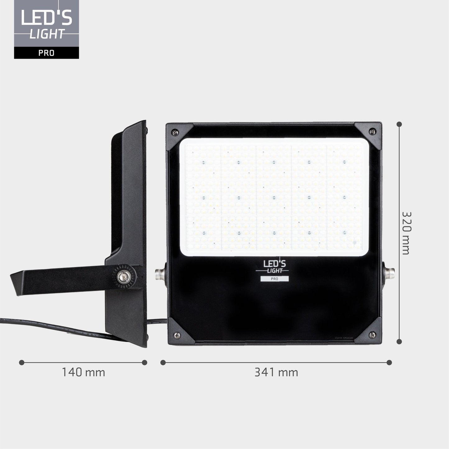 Comnox - LED's Light pro Professionele Schijnwerper 28000 - Krachtig helder licht voor elke ruimte - Flexibel vermogen met Powerselector - 26.500 lumen - IP66 waterdicht - 34 x 39 x 6 cm
