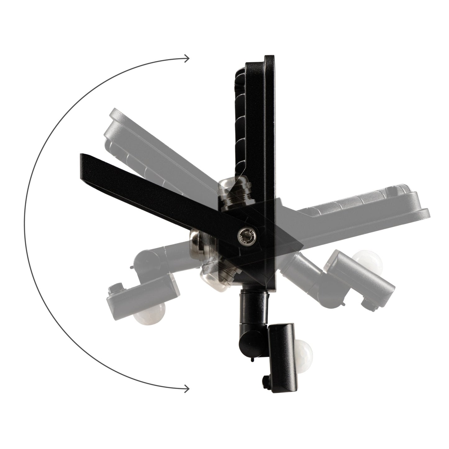 Zwarte LED buitenverlichting met bewegingssensor, voor tuin of patio. Geïntegreerde sensor en zichtbare LED’s zorgen voor automatische verlichting bij beweging.