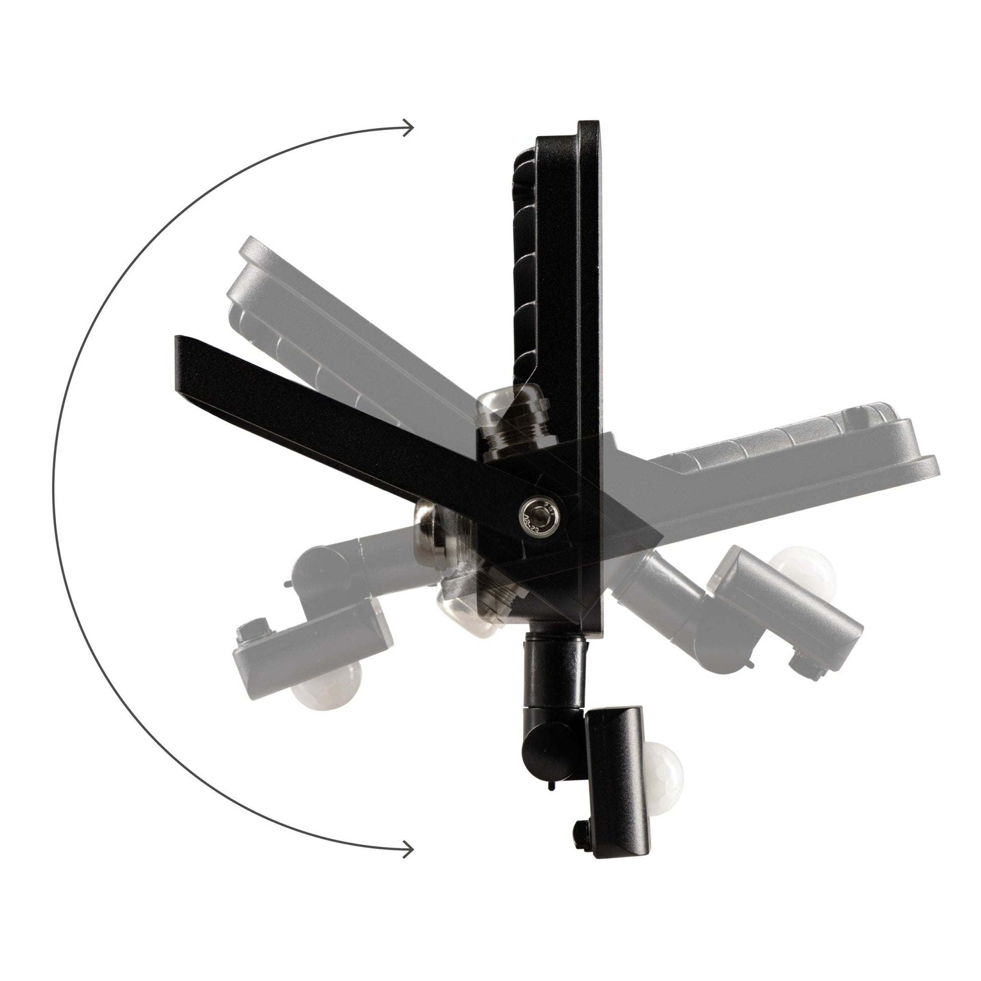 Zwarte LED buitenverlichting met bewegingssensor, voor tuin of patio. Geïntegreerde sensor en zichtbare LED’s zorgen voor automatische verlichting bij beweging.