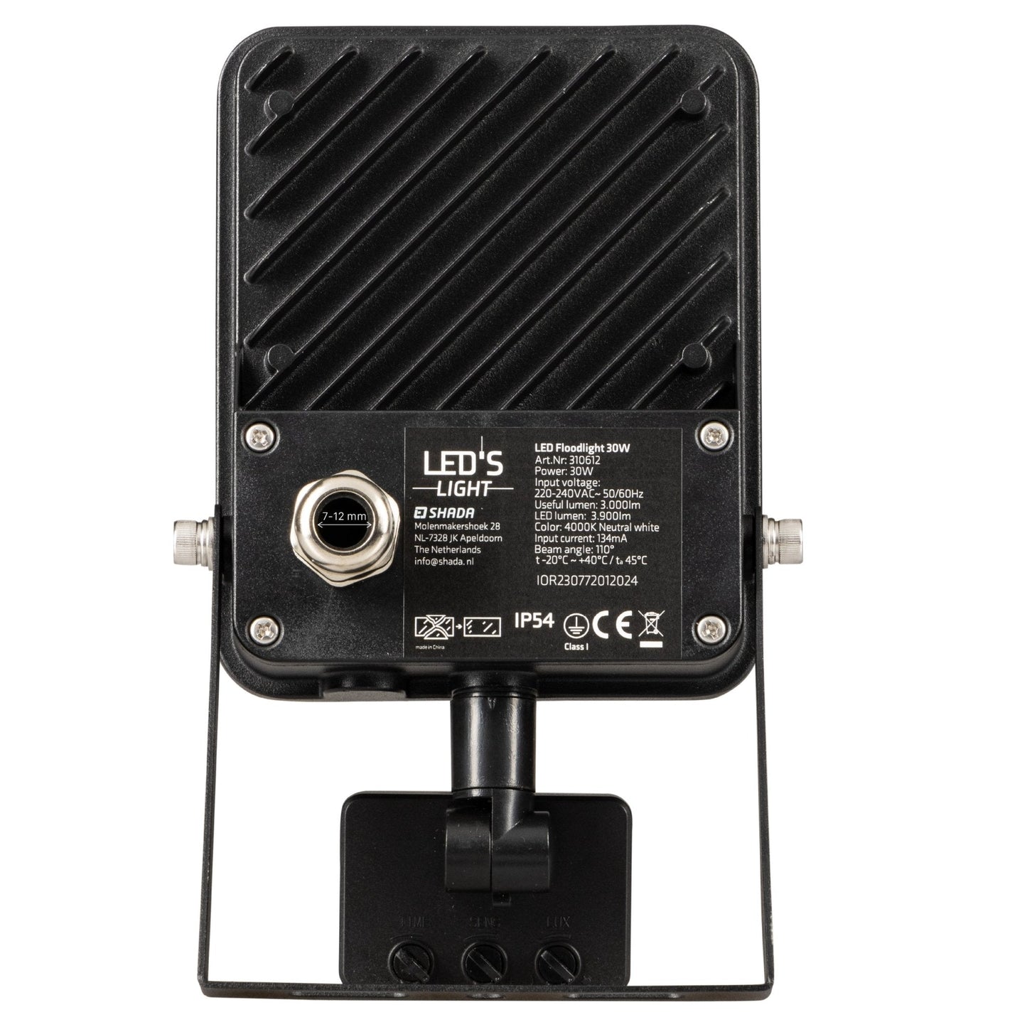 LED's Light Schijnwerper met Bewegingssensor 3600 - Waterdicht & Kantelbaar - 30W