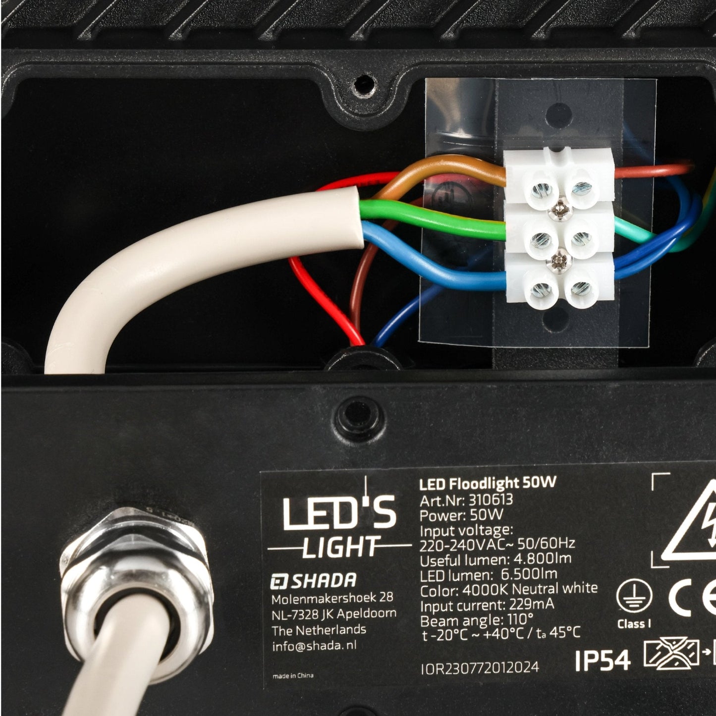 Comnox - LED's Light Schijnwerper met Bewegingssensor 6000 - Hoge lichtopbrengst - Waterdicht en kantelbaar - 50W - EcoFlood - 34 cm