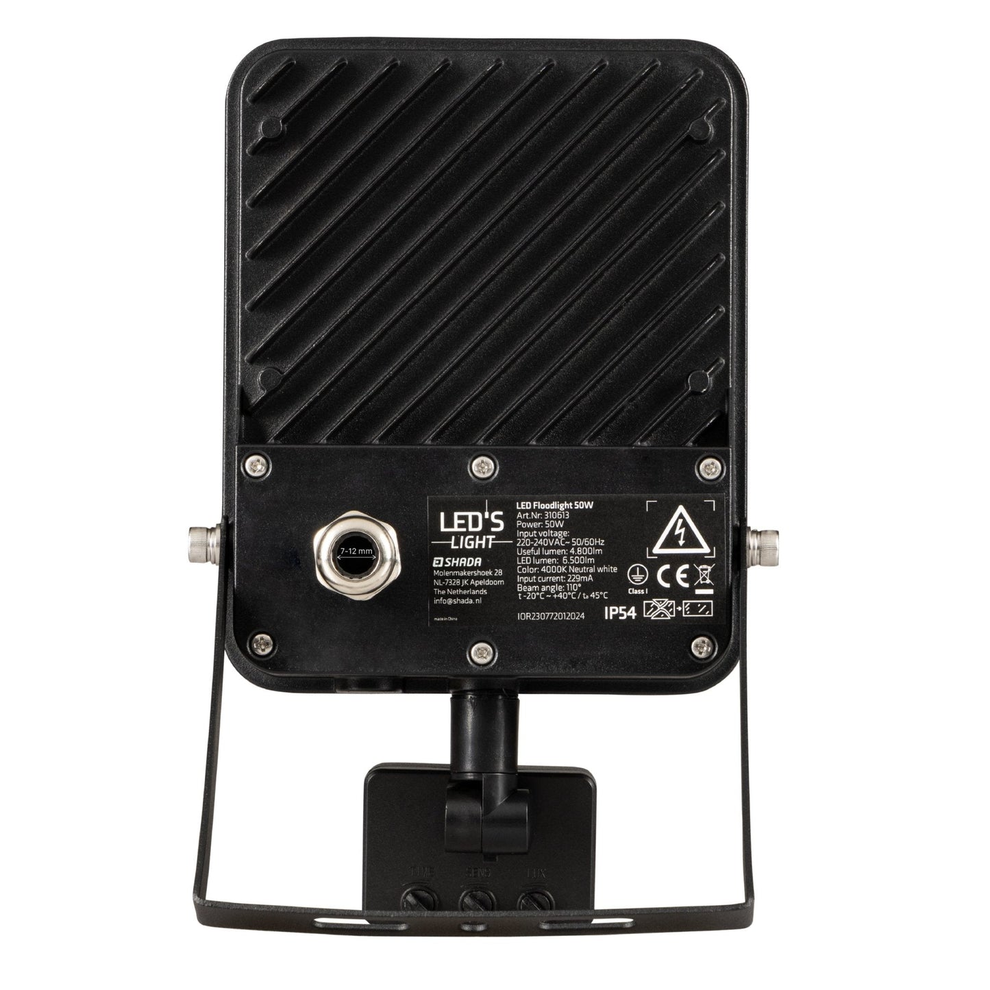 LED's Light Schijnwerper met Bewegingssensor 6000 - Waterdicht & Kantelbaar - 50W