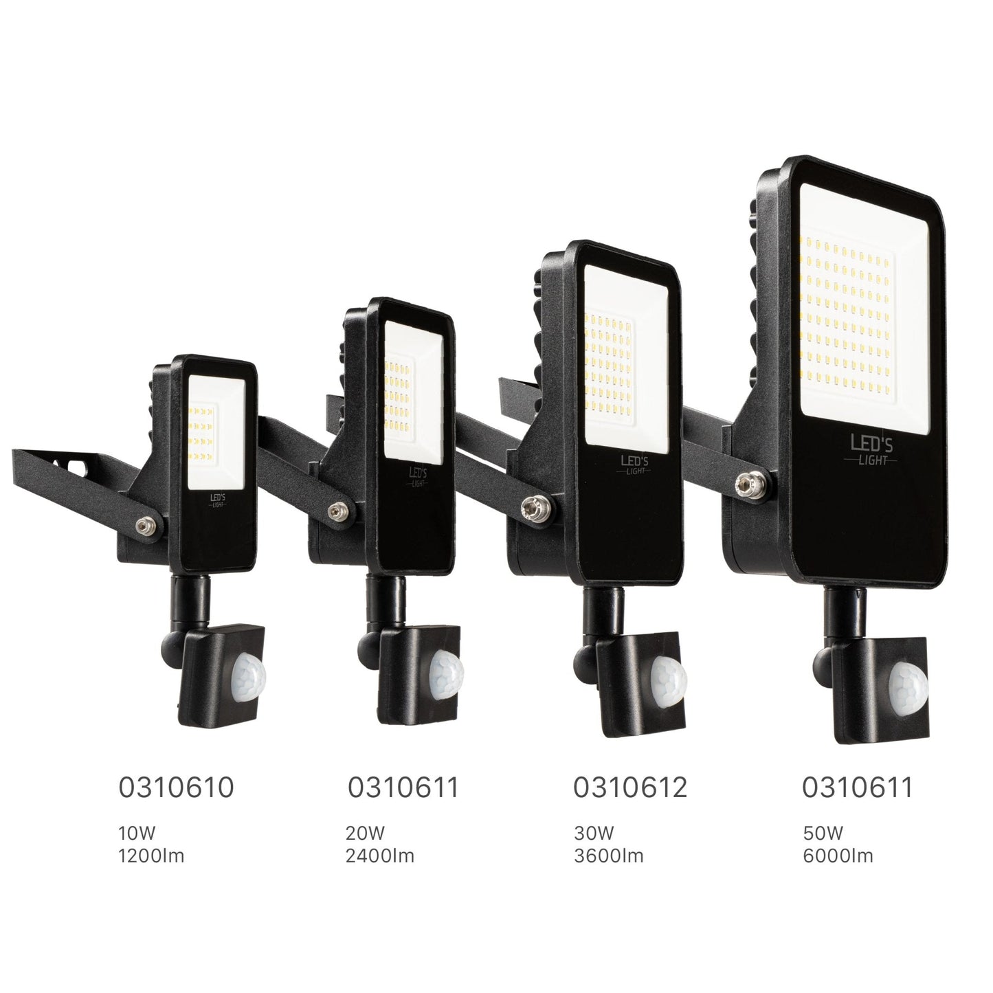 LED's Light Schijnwerper met Bewegingssensor 6000 - Waterdicht & Kantelbaar - 50W