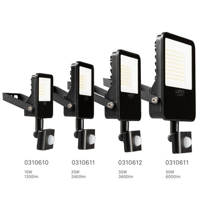 LED's Light Schijnwerper met Bewegingssensor 6000 - Waterdicht & Kantelbaar - 50W