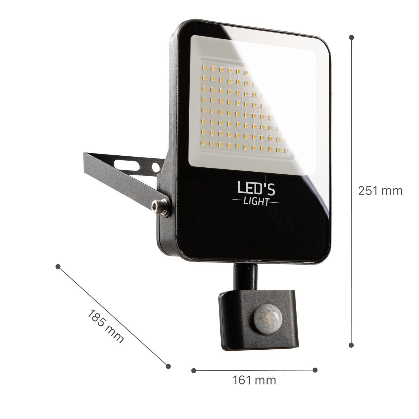 Comnox - LED's Light Schijnwerper met Bewegingssensor 6000 - Hoge lichtopbrengst - Waterdicht en kantelbaar - 50W - EcoFlood - 34 cm