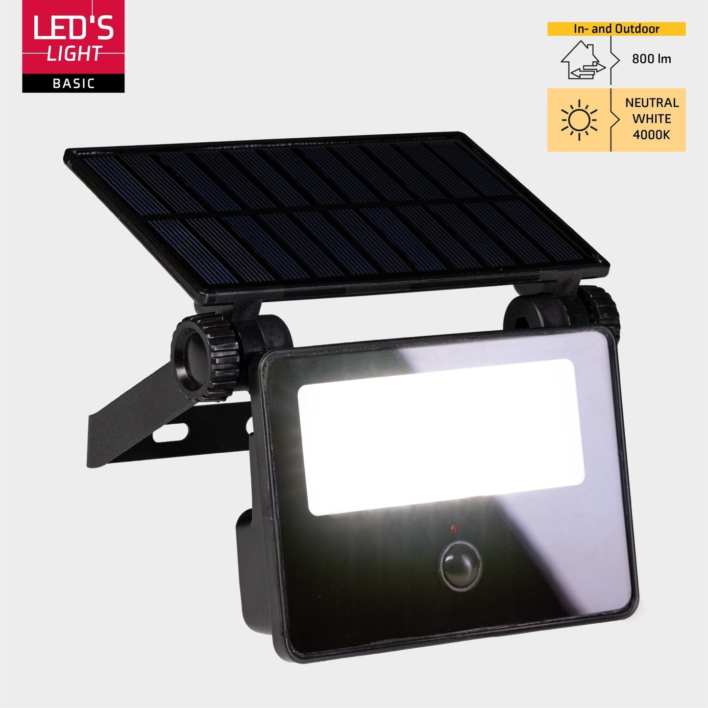 LED's Light Solar Schijnwerper met bewegingssensor - Volledig draadloze buitenlamp - Zwart