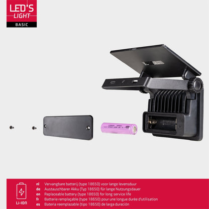 LED's Light Solar Schijnwerper met bewegingssensor - Volledig draadloze buitenlamp - Zwart