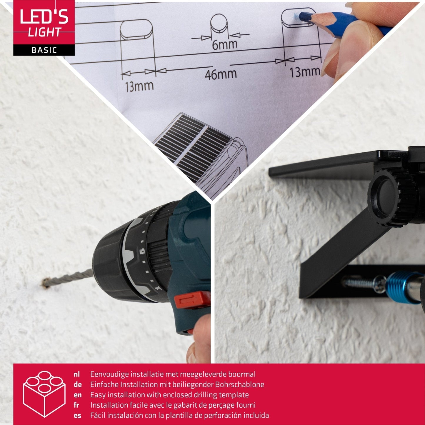 LED's Light Solar Schijnwerper met bewegingssensor - Volledig draadloze buitenlamp - Zwart