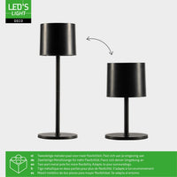 Comnox - LED Tafellamp op accu - Draadloos en oplaadbaar - Zwart