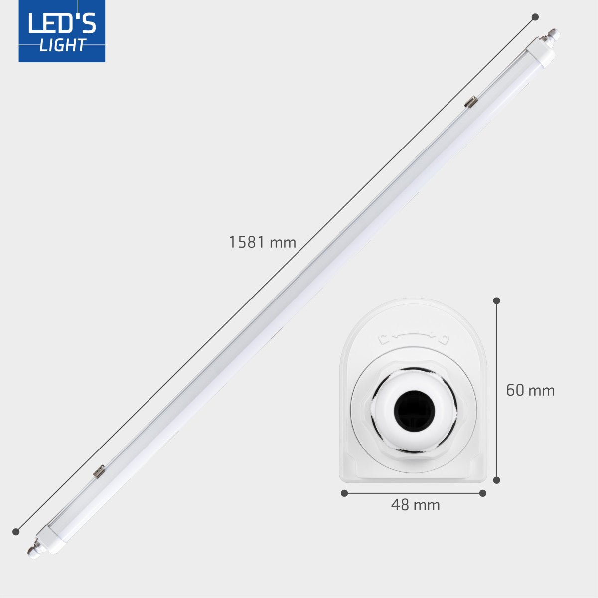 4 PACK - LED's Light TL armatuur met Strip - Koppelbaar - 46W 150cm 5520lm 4000K