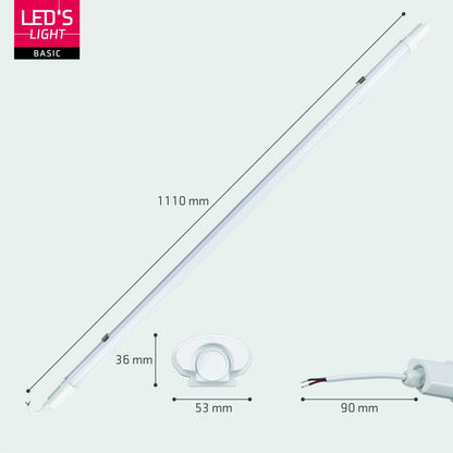 4 PACK - LED's Light TL Licht balk 120 cm - Geschikt voor alle binnen en vochtige ruimtes - 18W - IP65
