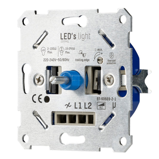 Comnox - LED’S LIGHT - Universele LED dimmer - Comfortabel dimmen zonder nuldraad - Compacte installatie - 250W max - blauw