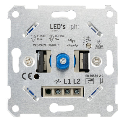 Comnox - LED’S LIGHT - Universele LED dimmer - Comfortabel dimmen zonder nuldraad - Compacte installatie - 250W max - blauw