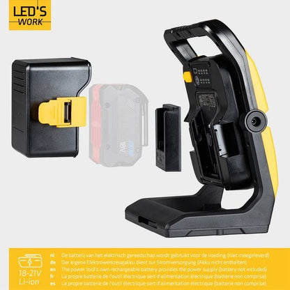 Comnox LED 18V Acculamp Werklamp - Krachtige Verlichting - 5000 lumen