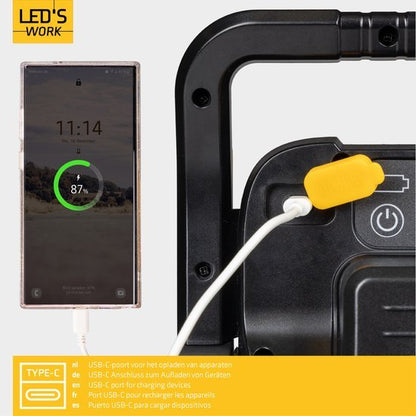 Comnox LED 18V Acculamp Werklamp - Krachtige Verlichting - 5000 lumen