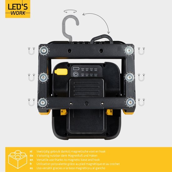 Comnox LED 18V Acculamp Werklamp - Krachtige Verlichting - 5000 lumen