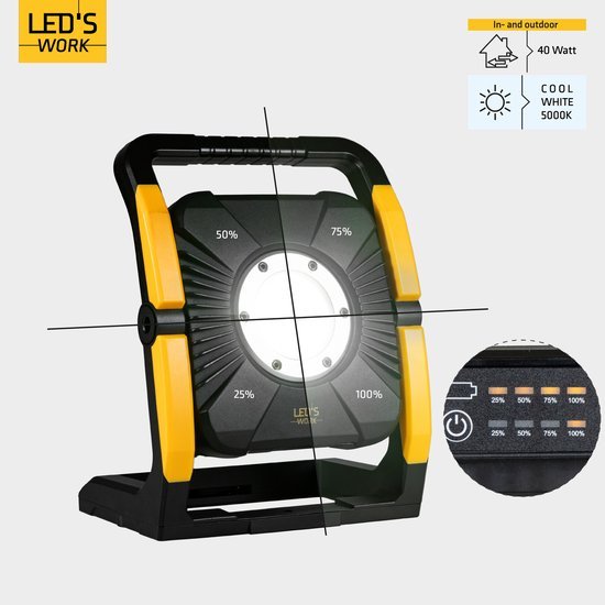 Comnox LED 18V Acculamp Werklamp - Krachtige Verlichting - 5000 lumen
