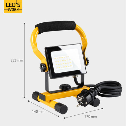 Comnox - LED's Work Bouwlamp Werklamp 2000 - Helder licht zonder flikkeren - Waterdicht IP65 - 2000 lumen - 20 watt - zwart geel