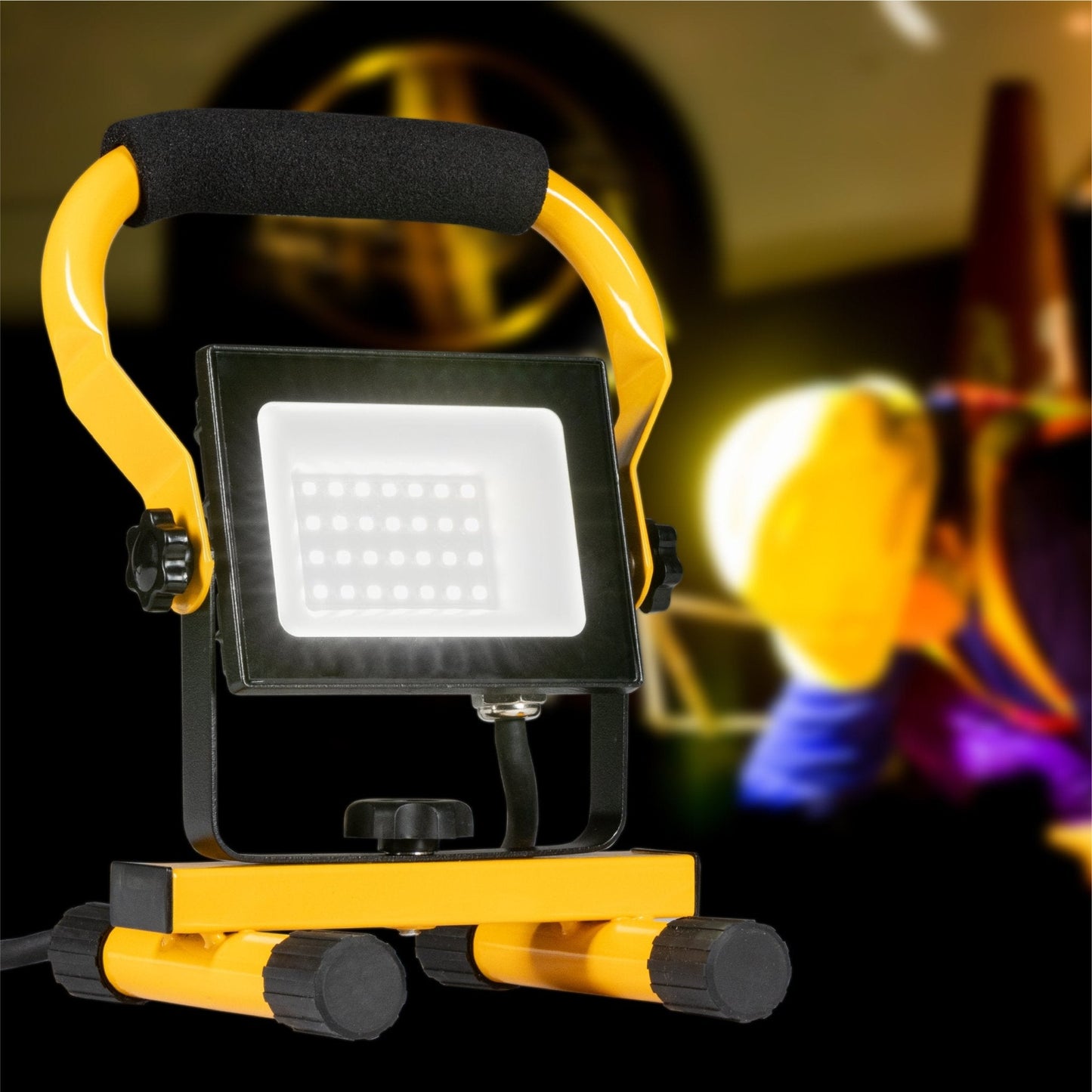 Comnox - LED's Work Bouwlamp Werklamp 2000 - Helder licht zonder flikkeren - Waterdicht IP65 - 2000 lumen - 20 watt - zwart geel