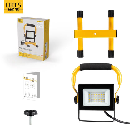 LED's Work Bouwlamp 3100 - Verstelbare beugel - Waterdicht (IP65) - Zwart geel