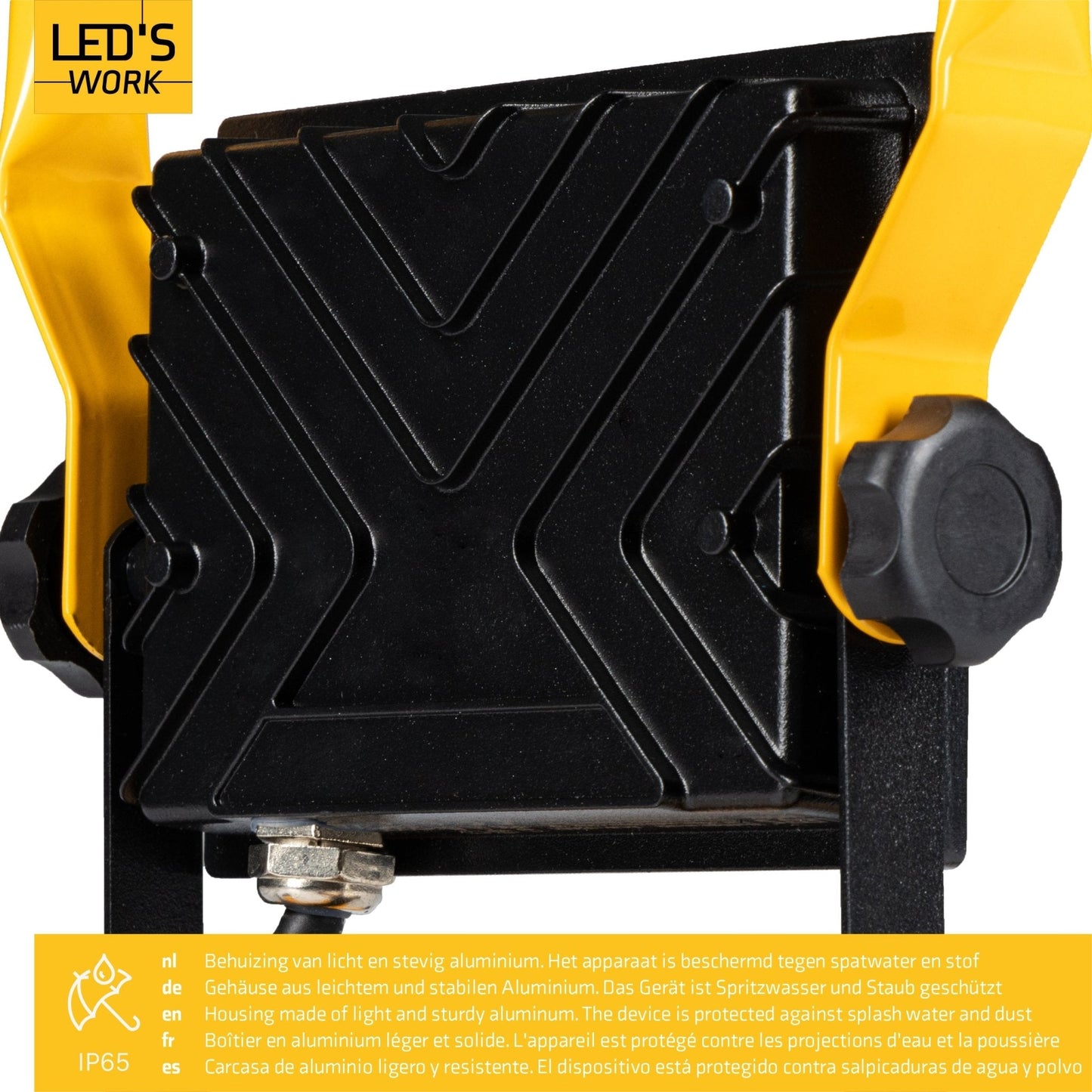LED's Work Bouwlamp 3100 - Verstelbare beugel - Waterdicht (IP65) - Zwart geel
