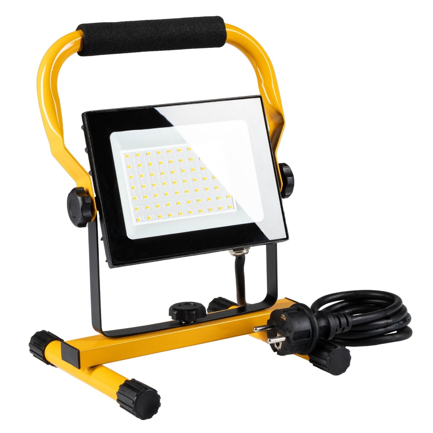 LED's Work 50W Bouwlamp Werklamp Bedraad 4900lm - Verstelbare beugel - Waterdicht (IP65) - Zwart geel