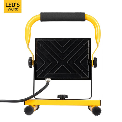 LED's Work 50W Bouwlamp Werklamp Bedraad 4900lm - Verstelbare beugel - Waterdicht (IP65) - Zwart geel