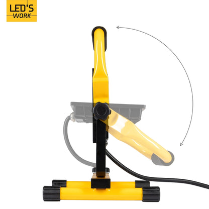Comnox - LED's Work 50W Bouwlamp Werklamp Bedraad 4900lm - Helder, Zuinig, Waterdicht - 4900 lumen - IP65 - zwart geel