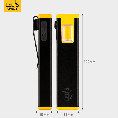 LED's Work Compacte LED Mini Zaklamp - Oplaadbaar - 3 verschillende lichtmodi en zoomfunctie