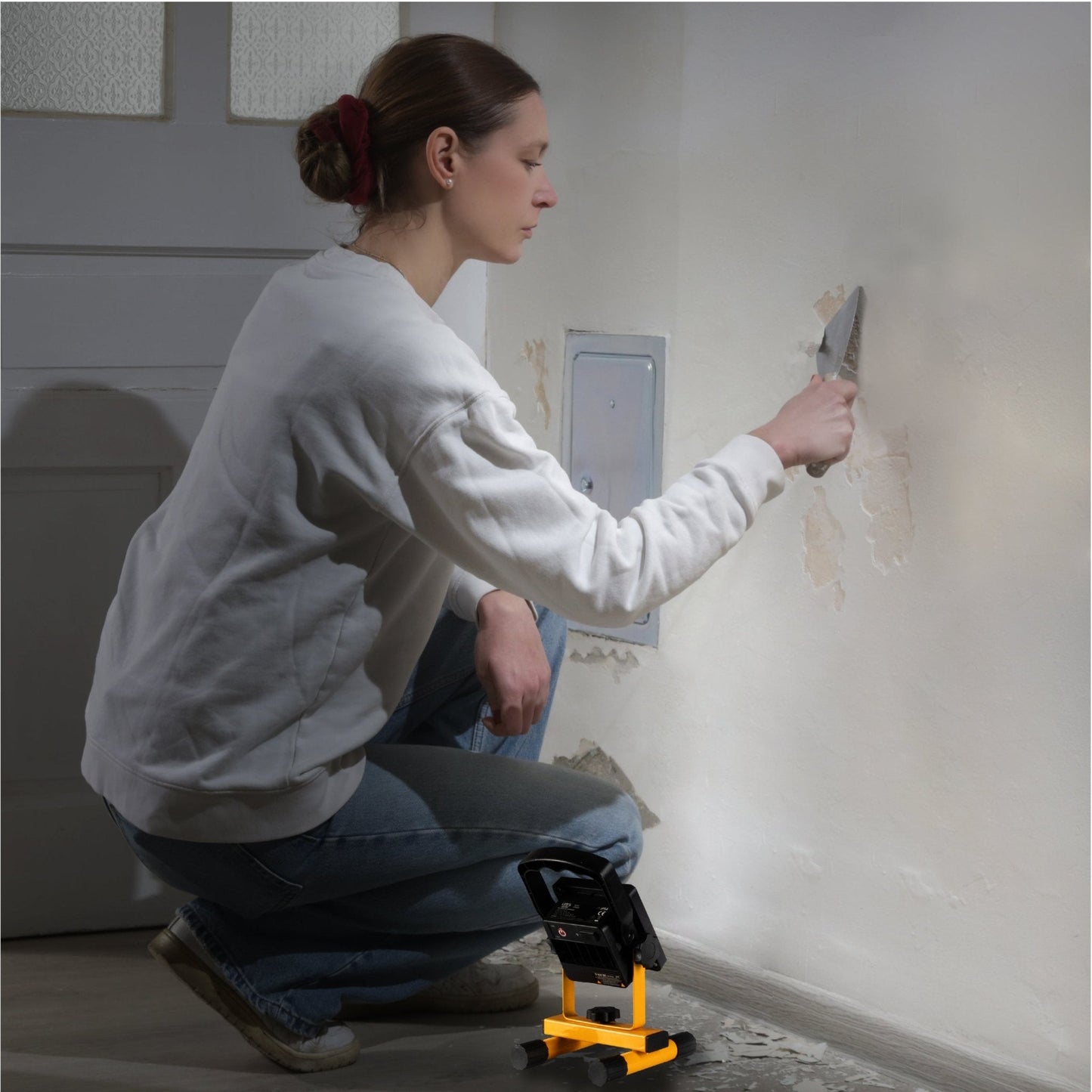 LED's Work draadloze LED Werklamp op accu 1200lm - Oplaadbaar en kantelbaar - Zwart geel