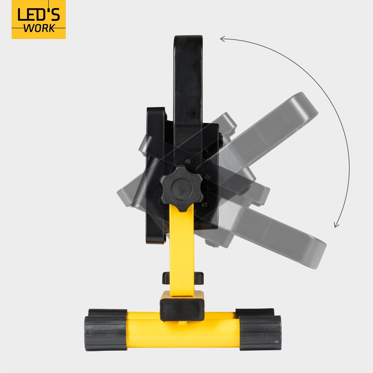 LED's Work draadloze LED Werklamp op accu 700lm - Oplaadbaar en kantelbaar - Zwart geel