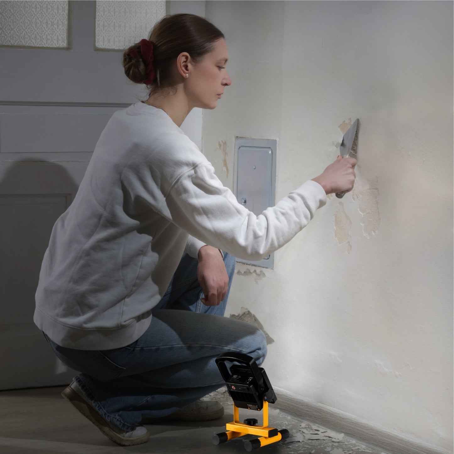 LED's Work draadloze LED Werklamp op accu 700lm - Oplaadbaar en kantelbaar - Zwart geel