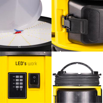 LED's Work 18V HybridPro Bouwlamp 12000lm -  360 graden licht - op accu en netstroom - 80W - IP55 & Rough Service Tested