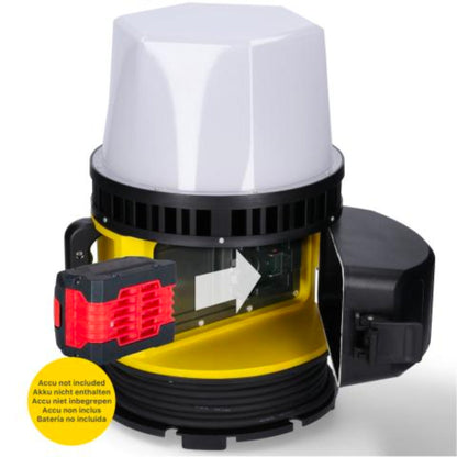 LED's Work 18V HybridPro Bouwlamp 12000lm -  360 graden licht - op accu en netstroom - 80W - IP55 & Rough Service Tested