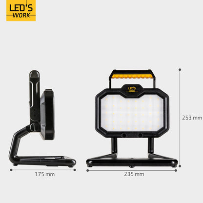 LED's Work LED oplaadbare Bouwlamp 20W 2000lm - Werkt draadloos op accu - Stof- en waterdicht - Inklapbaar