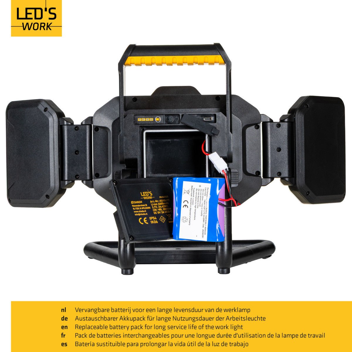 Comnox - LED's Work - Oplaadbare LED bouwlamp - 4000 lumen - 30W