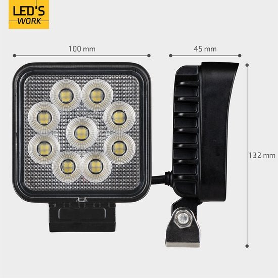 LED's Work LED Schijnwerper voor voertuigen - Geschikt voor tractor, vrachtwagen, auto, bus en schip - 26W