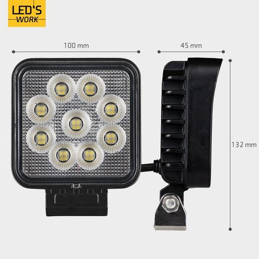 LED's Work LED Schijnwerper voor voertuigen - Geschikt voor tractor, vrachtwagen, auto, bus en schip - 26W