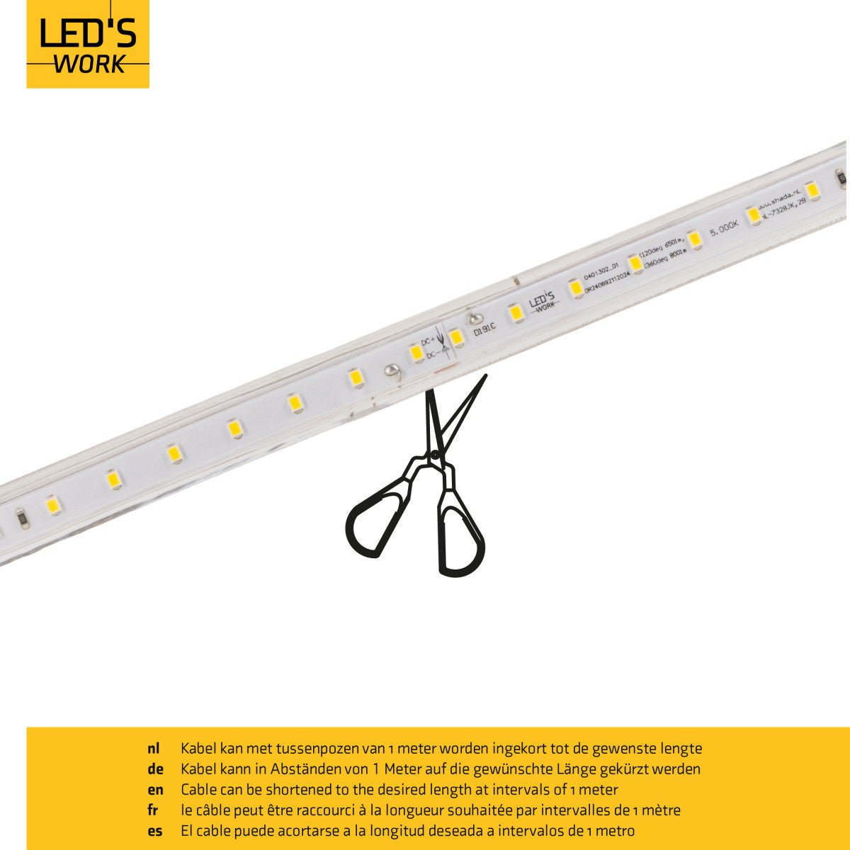 LED's Work LED's Lichtslang LED Rope 25 meter bouwverlichting - Verlengbaar tot 100 meter - 20.000 lm